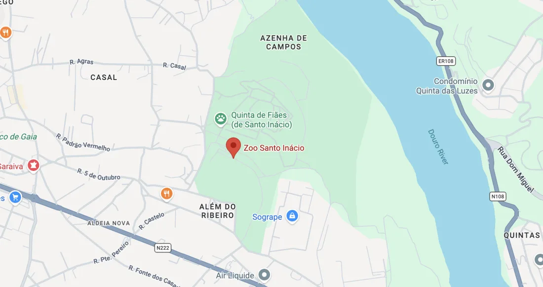 Mapa de localización del Zoo Santo Inácio